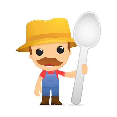 Funny cartoon farmer clipart