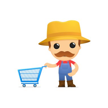 Funny cartoon farmer clipart