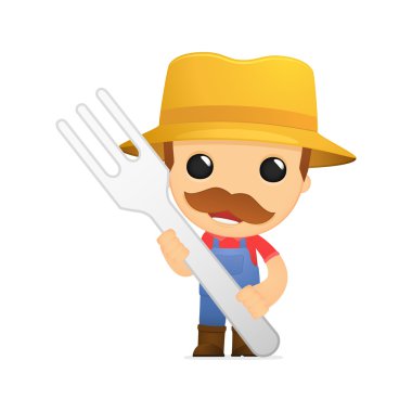 Funny cartoon farmer clipart