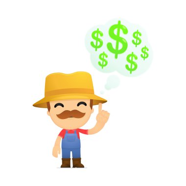 Funny cartoon farmer clipart