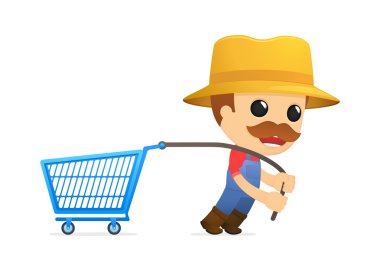 Funny cartoon farmer clipart