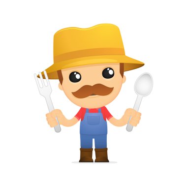 Funny cartoon farmer clipart