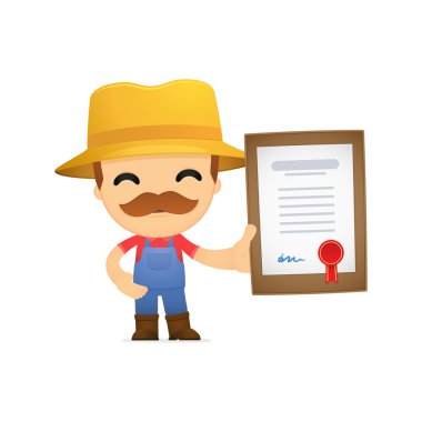 Funny cartoon farmer clipart