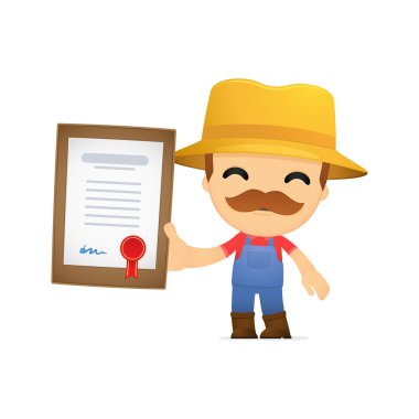 Funny cartoon farmer clipart