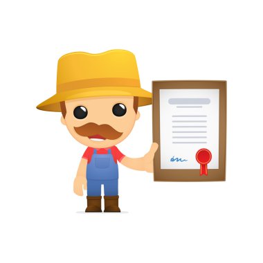 Funny cartoon farmer clipart