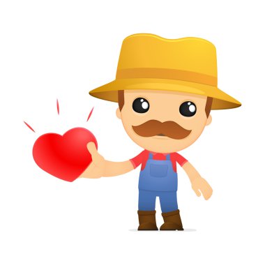 Funny cartoon farmer clipart