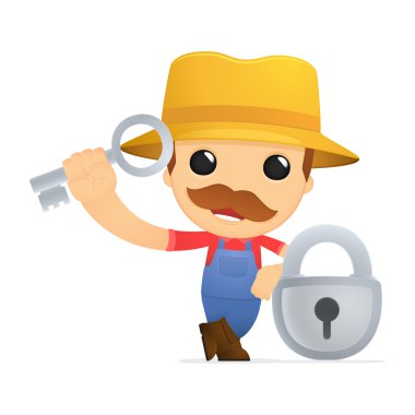 Funny cartoon farmer clipart