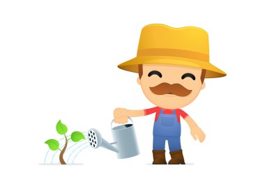 Funny cartoon farmer clipart