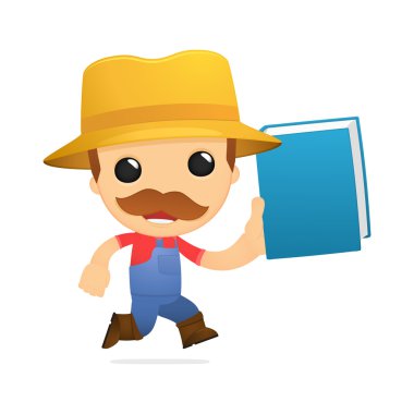 Funny cartoon farmer clipart