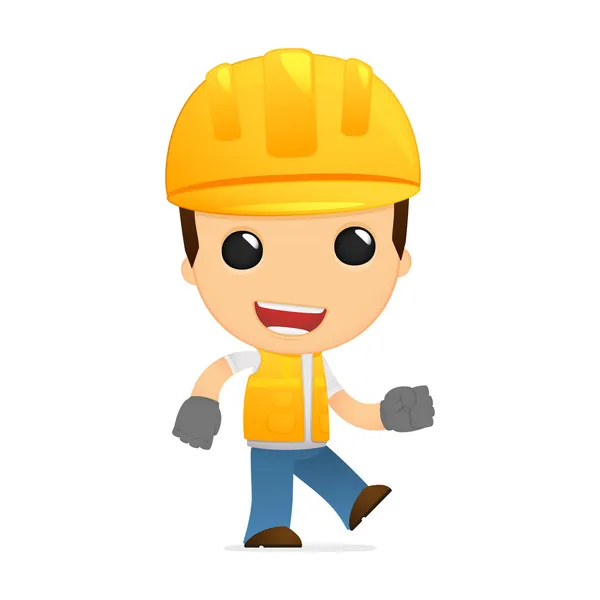 Divertido constructor de dibujos animados — Vector de stock