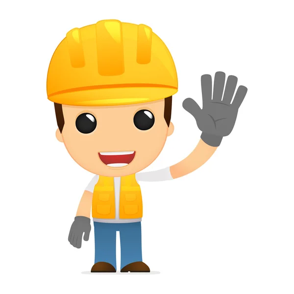 Divertido constructor de dibujos animados — Vector de stock