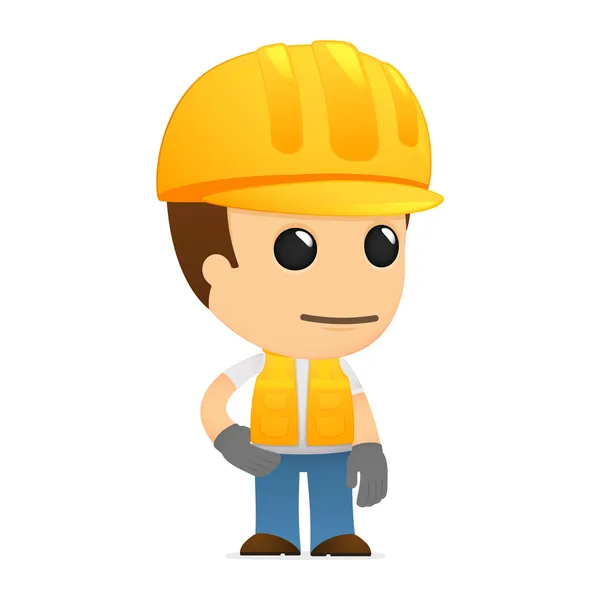 Divertido constructor de dibujos animados — Vector de stock