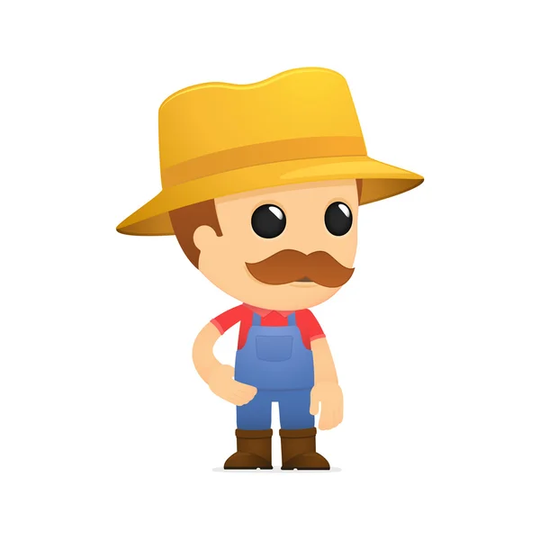 Funny cartoon farmer — Stock Vector