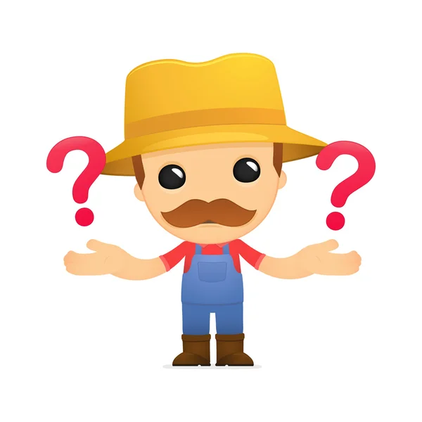 Funny cartoon farmer — Stock Vector