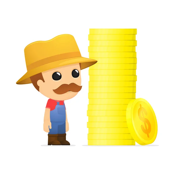 stock vector Funny cartoon farmer