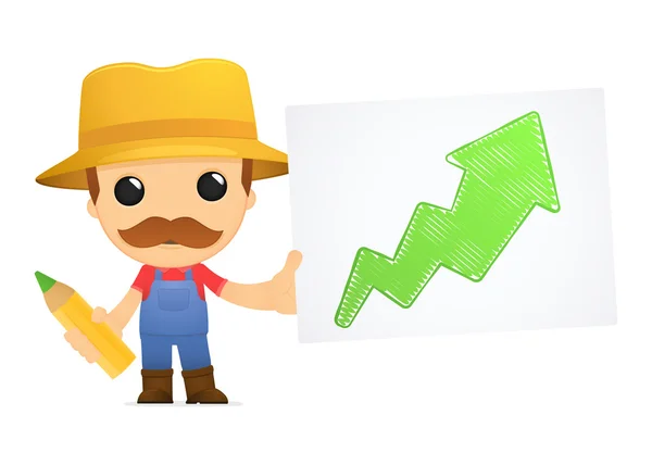 Funny cartoon farmer — Stock Vector