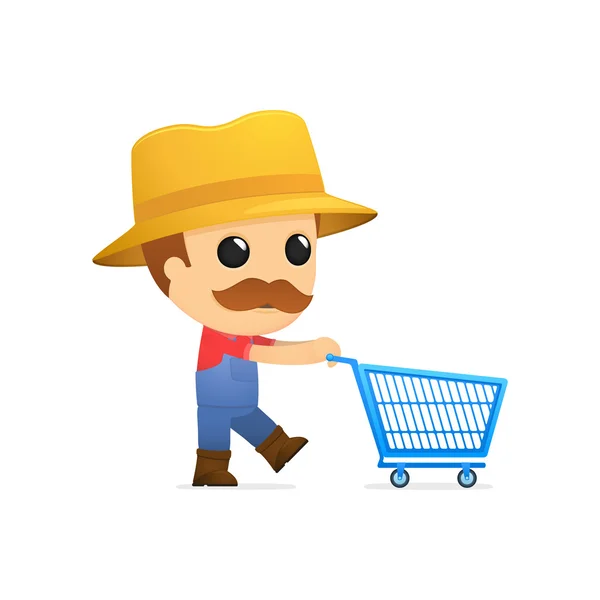 stock vector Funny cartoon farmer