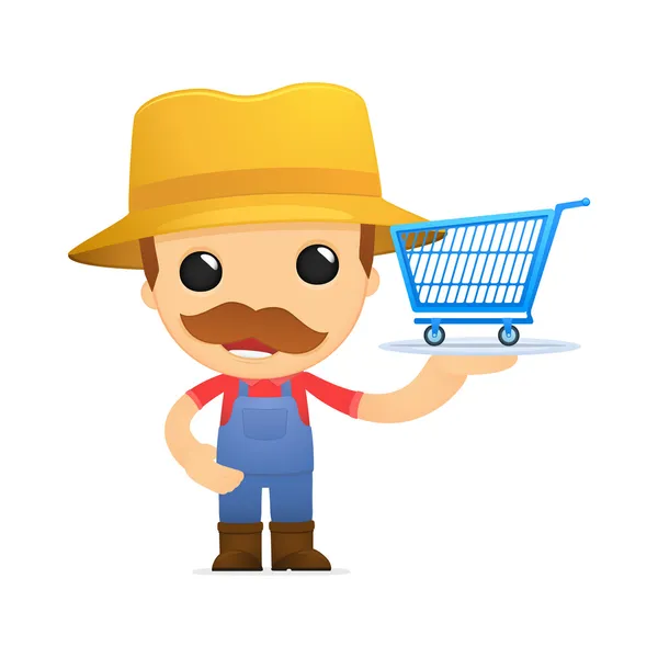 stock vector Funny cartoon farmer