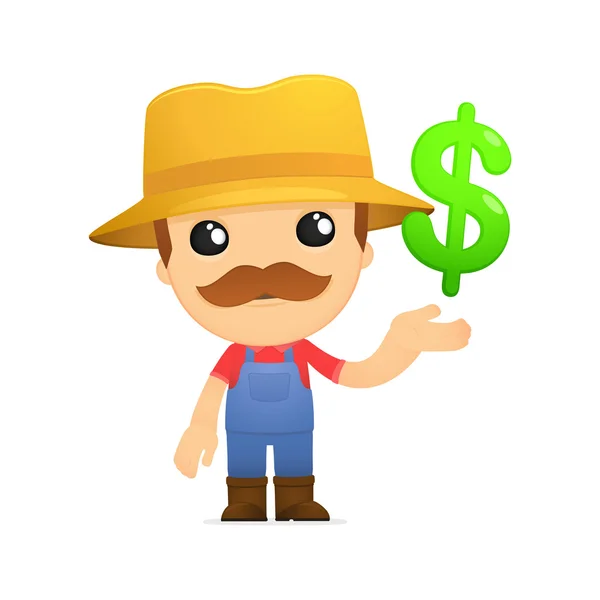 Stock vector Funny cartoon farmer