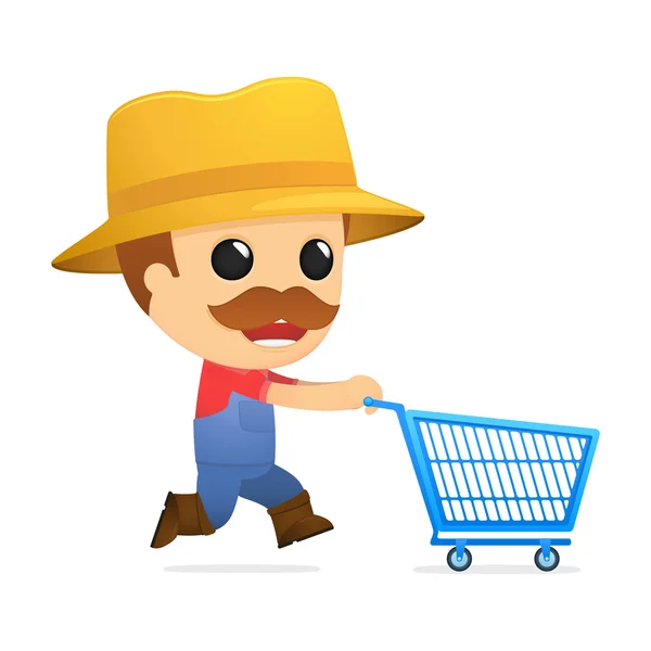 stock vector Funny cartoon farmer