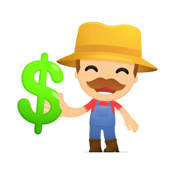 stock vector Funny cartoon farmer