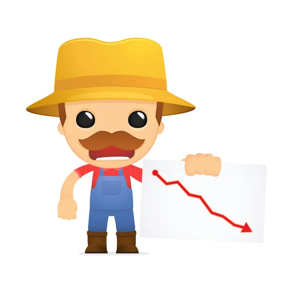 stock vector Funny cartoon farmer