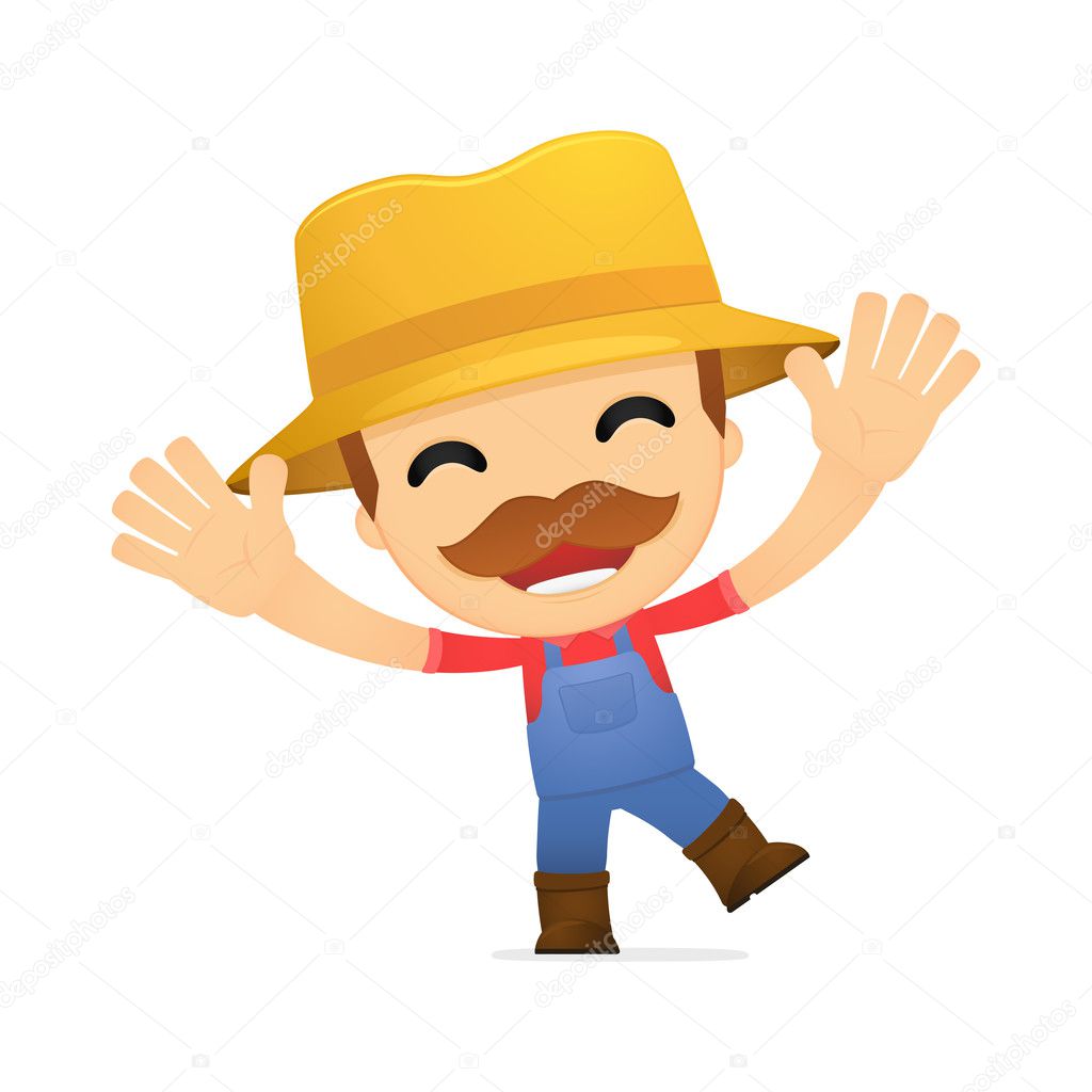 Funny Cartoon Farmer Stock Vector Image By ©artenot 10452189