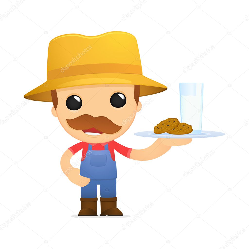 Funny Cartoon Farmer Stock Vector By ©artenot 10452409