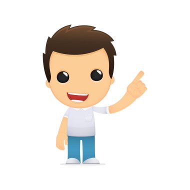 Funny cartoon casual man clipart