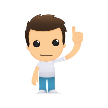 Funny cartoon casual man clipart