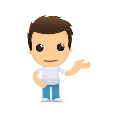 Funny cartoon casual man clipart