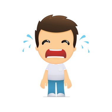 Funny cartoon casual man clipart