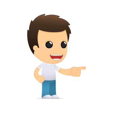 Funny cartoon casual man clipart