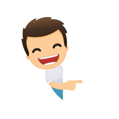 Funny cartoon casual man clipart