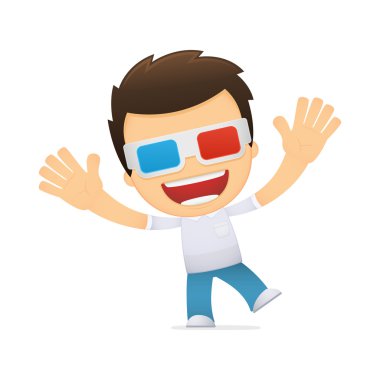 Funny cartoon casual man clipart