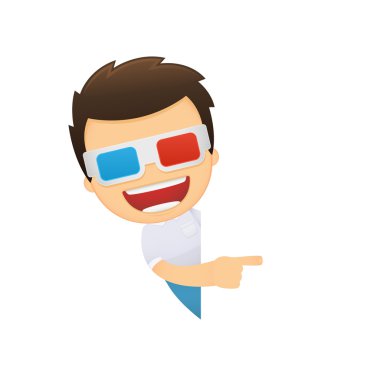 Funny cartoon casual man clipart