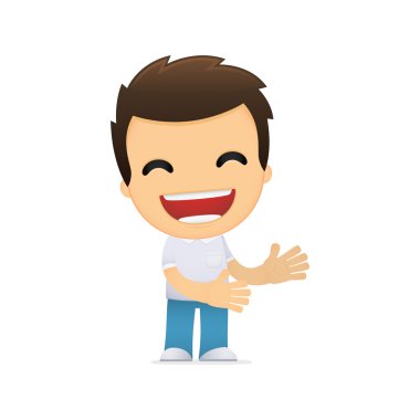 Funny cartoon casual man clipart