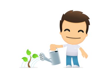 Funny cartoon casual man clipart