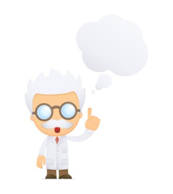 Funny cartoon scientist clipart