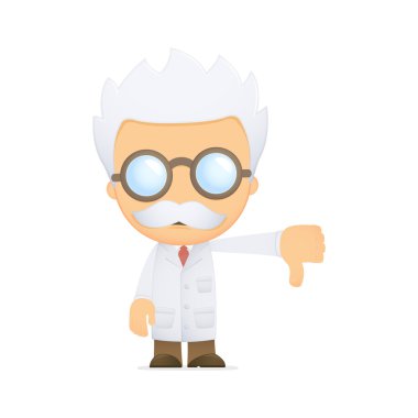 Funny cartoon scientist clipart