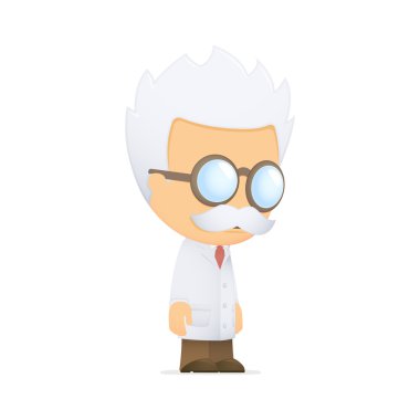 Funny cartoon scientist clipart