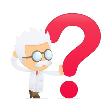 Funny cartoon scientist clipart