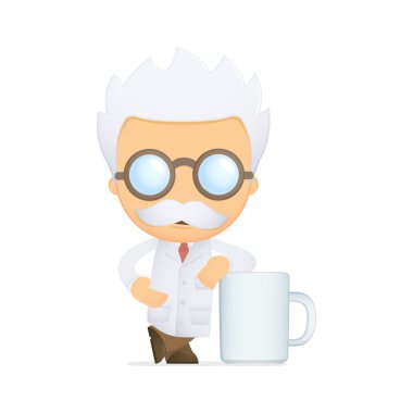 komik karikatür bilim adamı