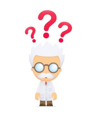 Funny cartoon scientist clipart