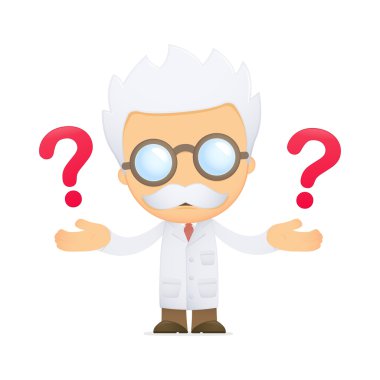 Funny cartoon scientist clipart