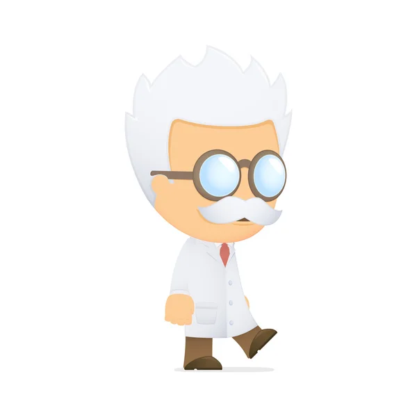 Funny cartoon scientist — Stock Vector