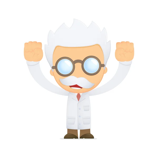 stock vector Funny cartoon scientist