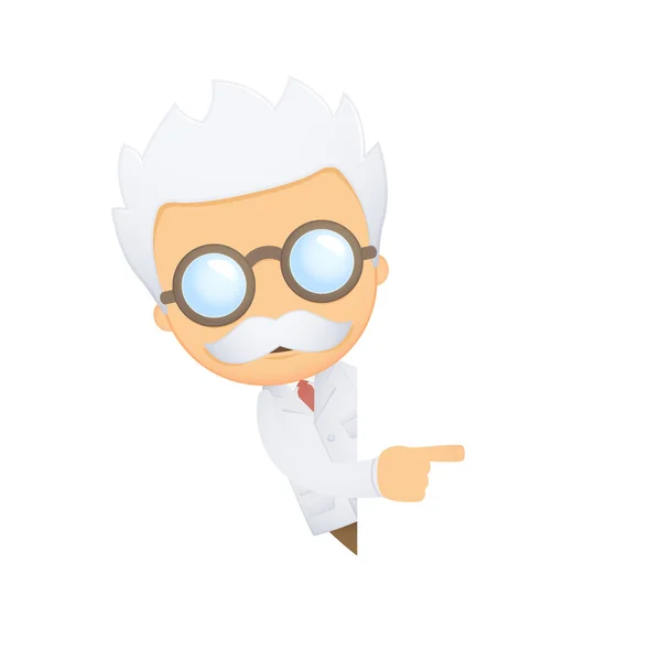 stock vector Funny cartoon scientist