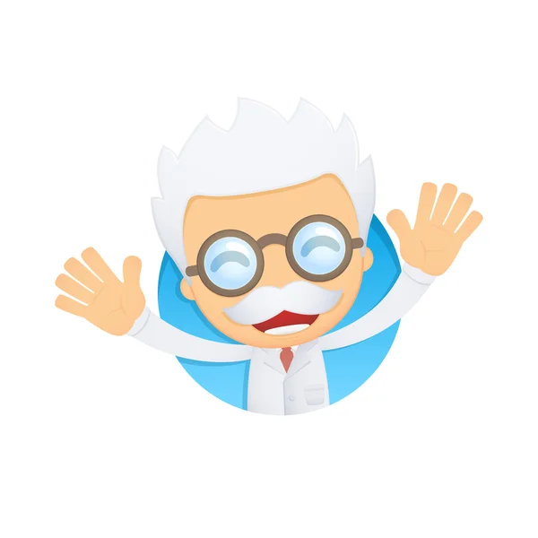 stock vector Funny cartoon scientist