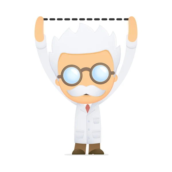 Funny cartoon scientist — Stock Vector